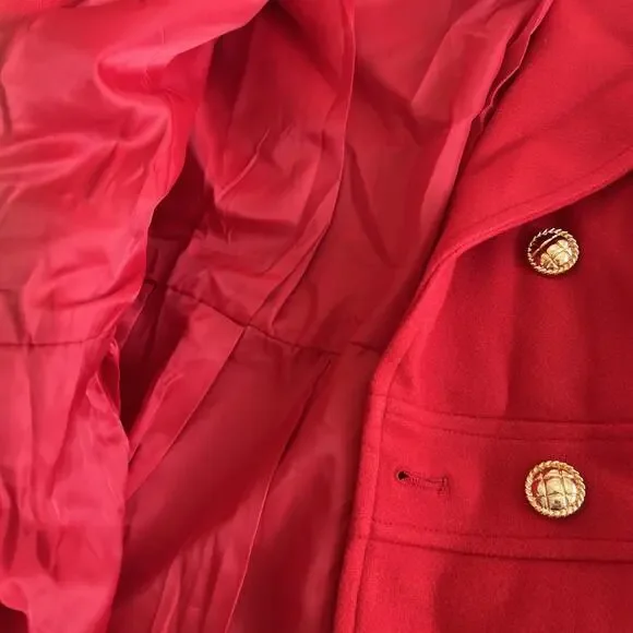 GRACE KARIN Women Lapel Double-Breasted Trench Coat Jacket Teal Red XL / New!! - Picture 12 of 16